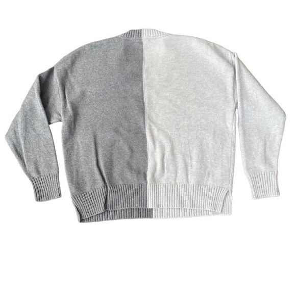 Marine Layer Gisel Oversize Contrast Panel Sweater Vapor/Pavement Merino Small - Picture 3 of 6